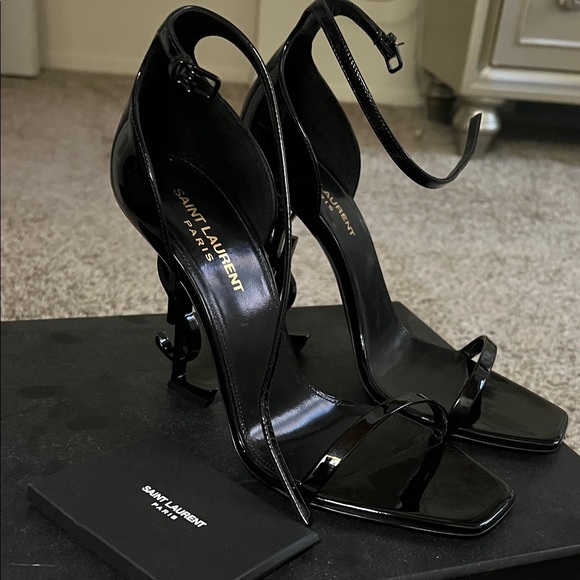 Yves Saint Laurent Shiny Black Heels - Picture 5 of 5